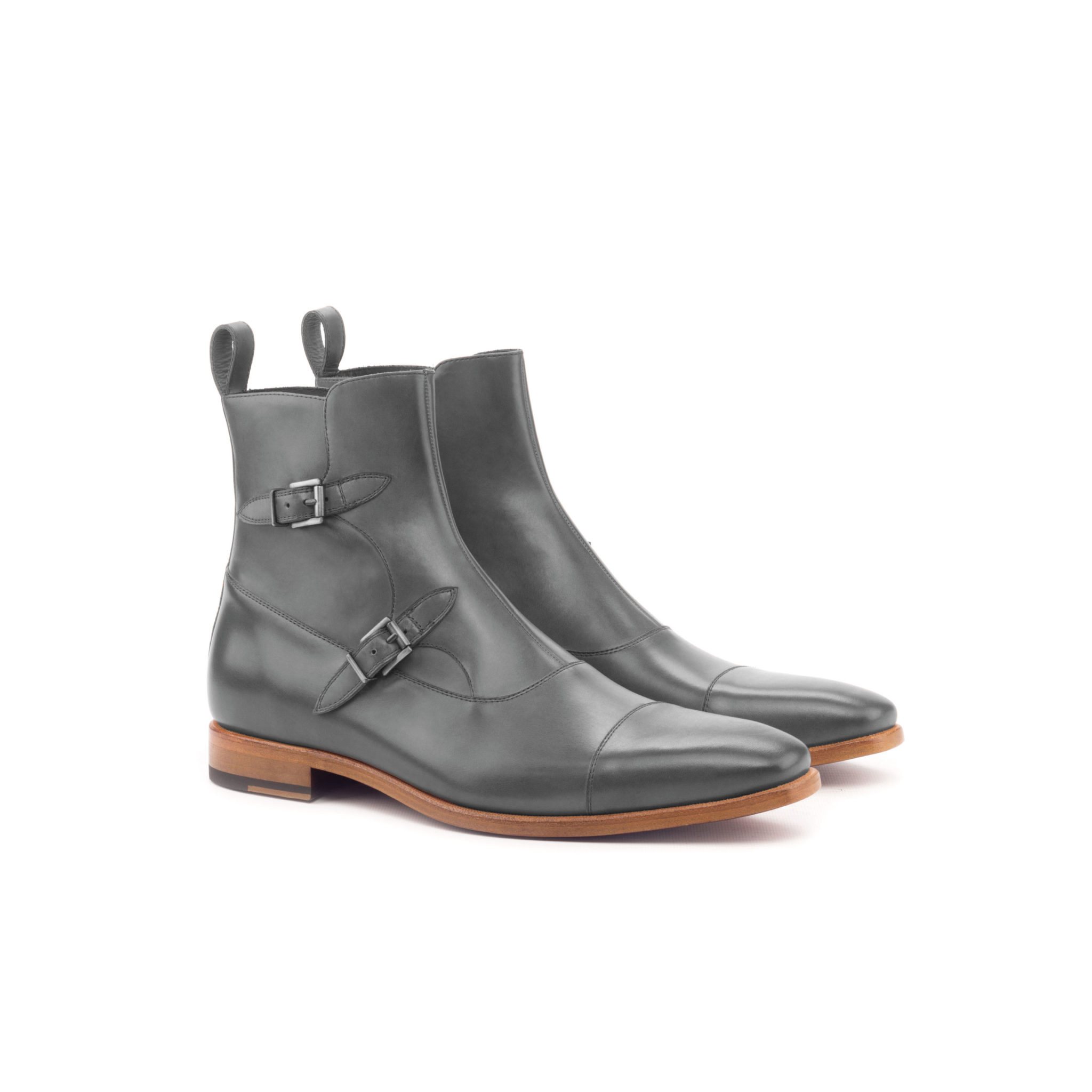 Ulysses Buckle Boot Grey Calf Natural - People of the Seine