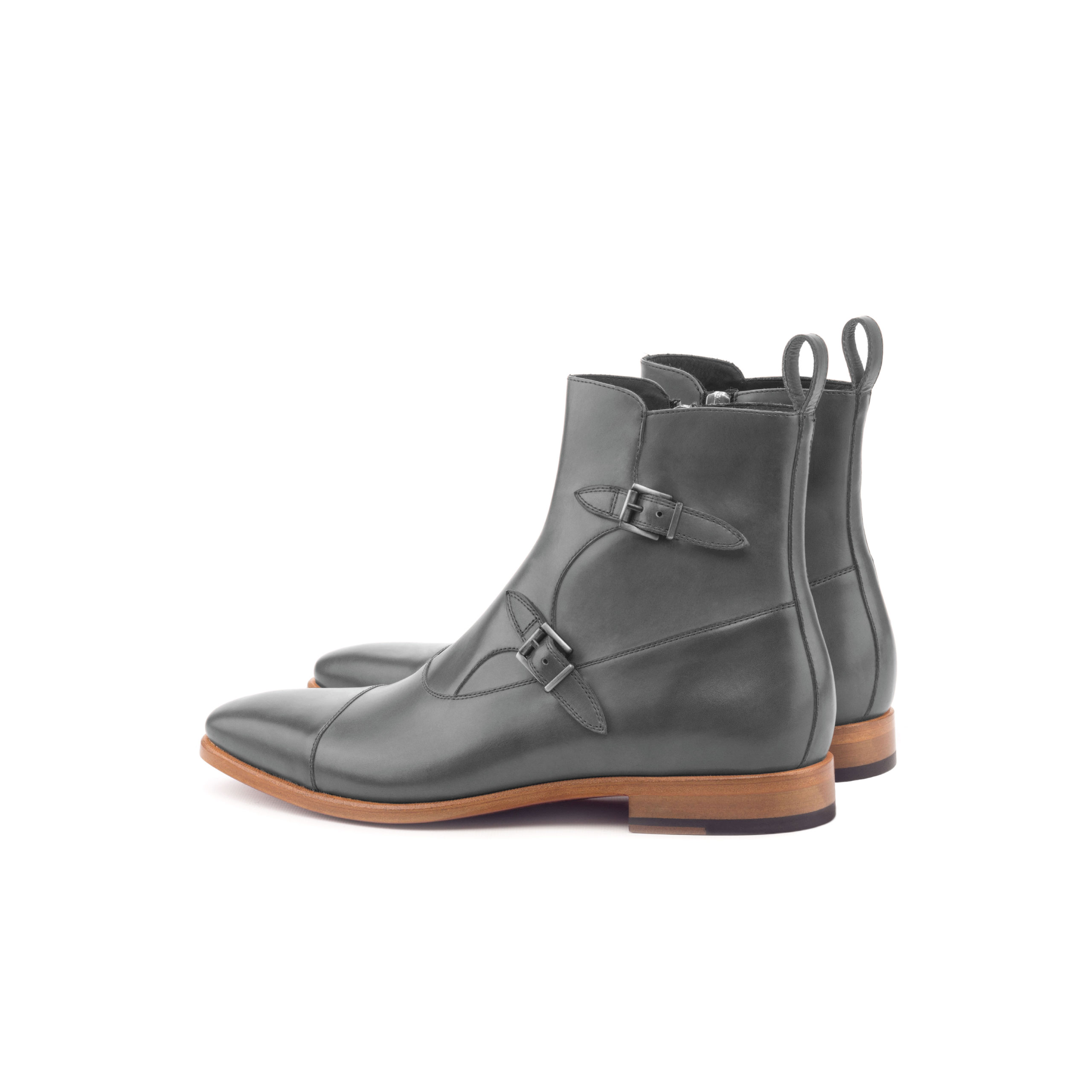 Ulysses Buckle Boot Grey Calf Natural - People of the Seine