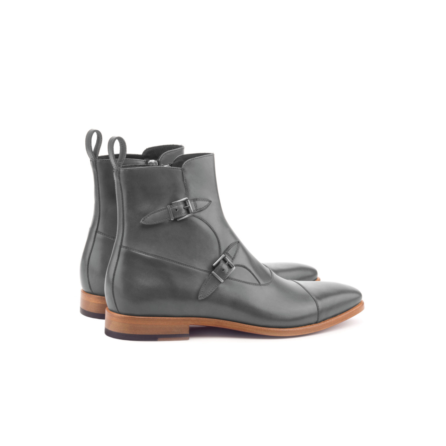 Ulysses Buckle Boot Grey Calf Natural - People of the Seine